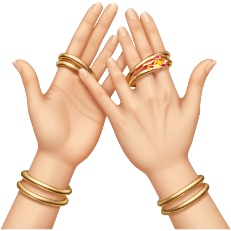 Two hands in a engagement emoji