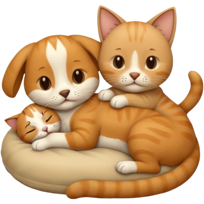 deux animaux qui dorment tout content emoji