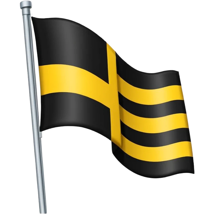 Flag tricolour up to down (black up)( yellow middle) and (white - bottom) emoji