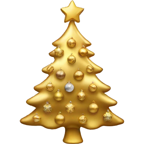 gold christmas tree with ornaments  emoji