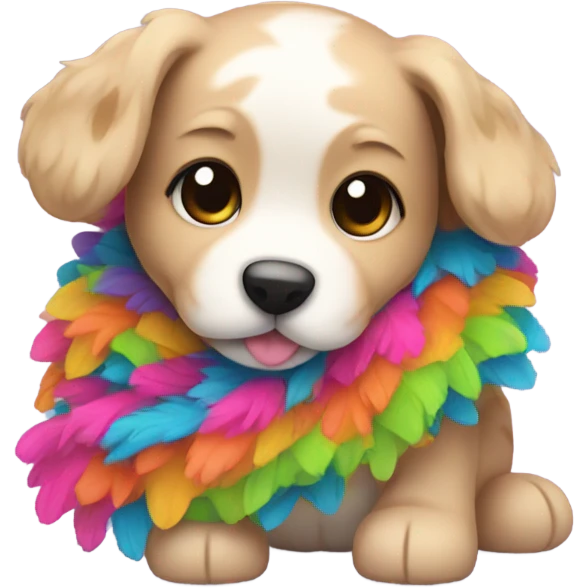 Puppy with boa emoji