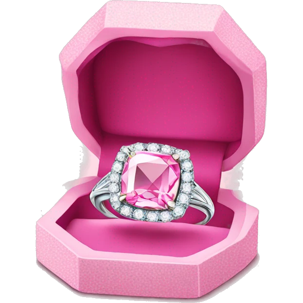 diamond ring in pink a box emoji