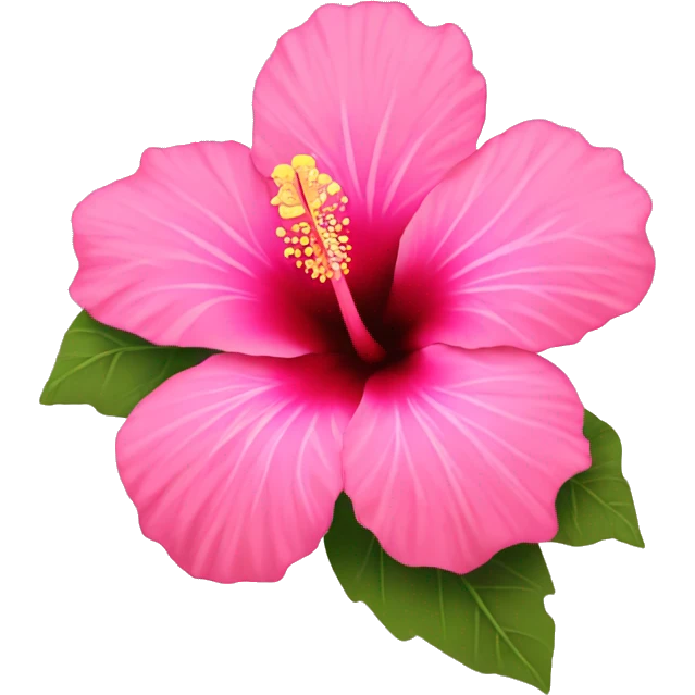 Pink hibiscus flower emoji