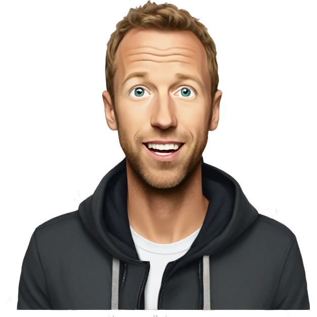 Chris Martin from Coldplay surprised emoji