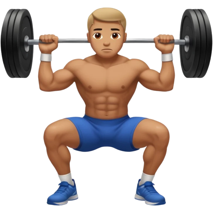 man doing a squat without weights emoji