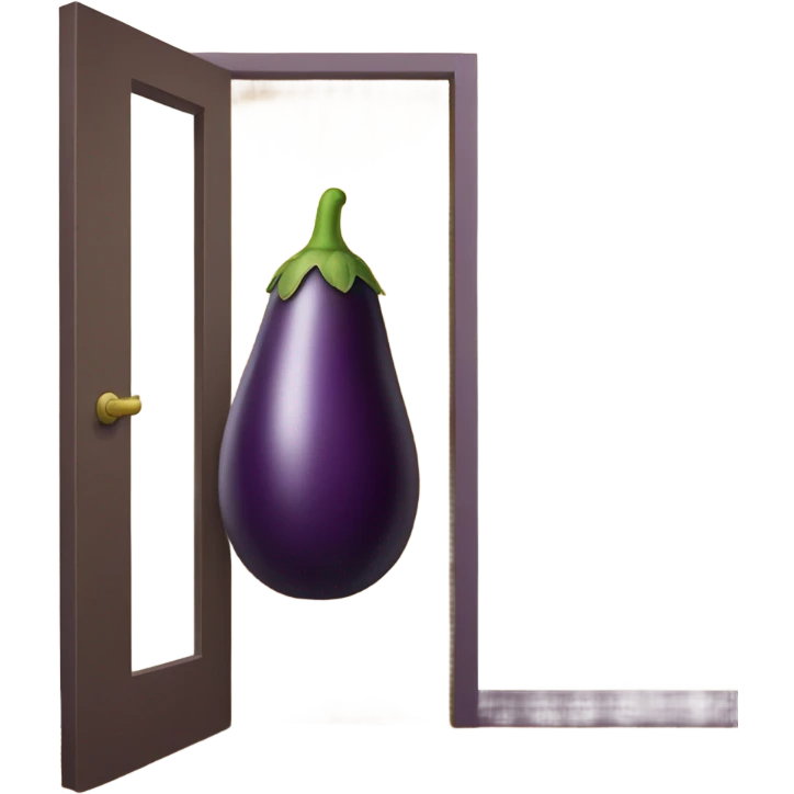 an eggplant entering a door  emoji