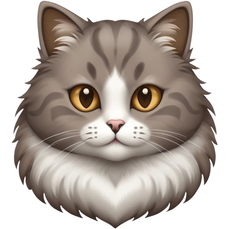 Grey Brown cat with a white heart emoji