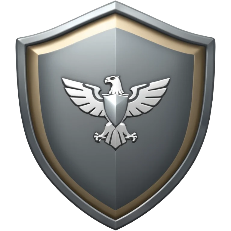 Steel gray shield with bicep flex icon emoji
