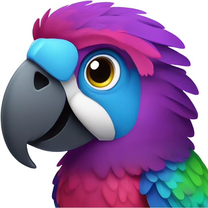 Smiling loving violet parrot emoji