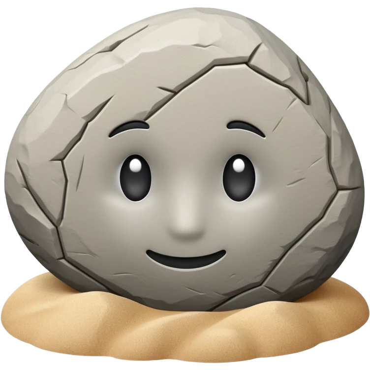 generate realistic detailed stone in 3d style with sand  emoji