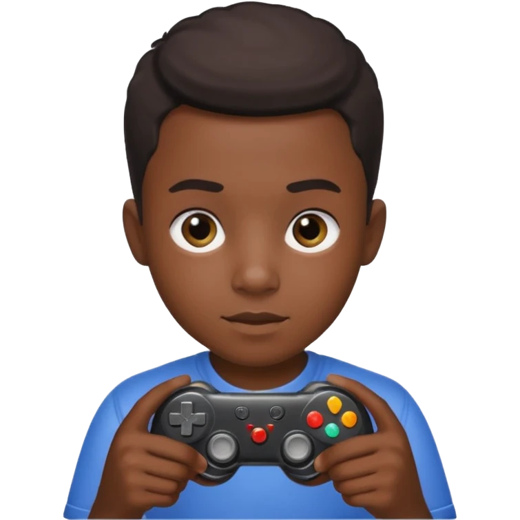 Black Boy holding a controller  emoji
