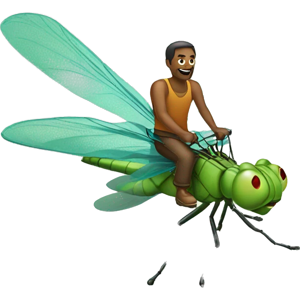 Man riding dragonfly emoji