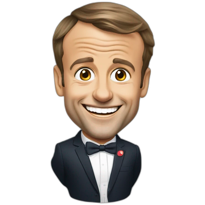 Emmanuel Macron fou rire emoji