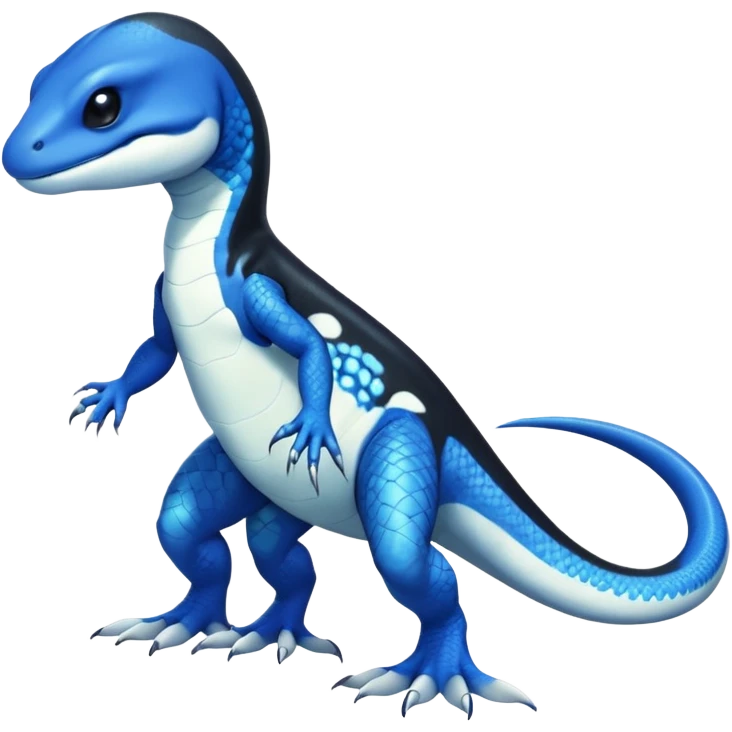 Orca-dragon-reptile-reptilian-lizard-skink-gecko-Digimon-Fakémon-hybrid full body, two legs, arms, tail emoji