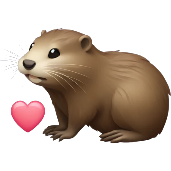 Cute Nutria animal haciendo un corazon patas emoji