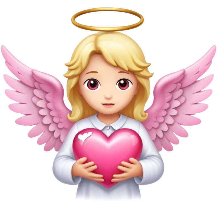 pink angel heart  emoji