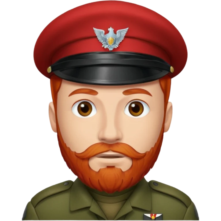 male soldier red hair style and bead emoji