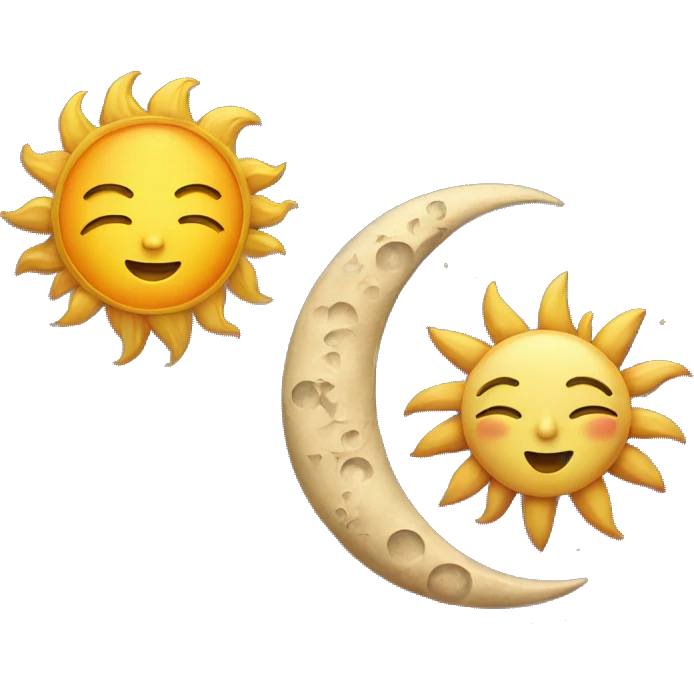 sun & moon with celestial details emoji
