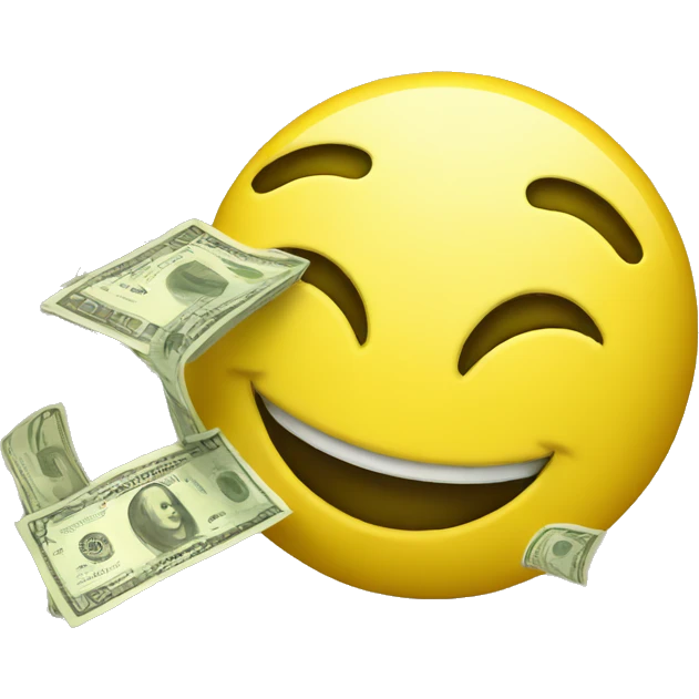 a yellow smiley giving money emoji