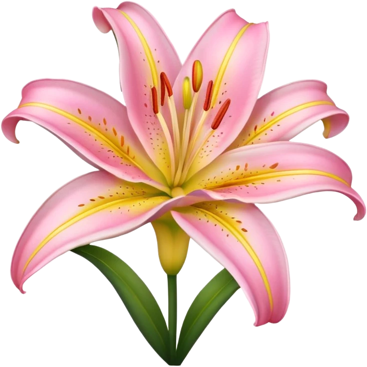 Pink yellow lily emoji