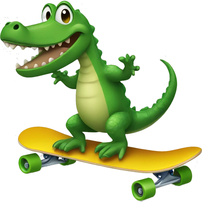Alligator on a skateboard emoji