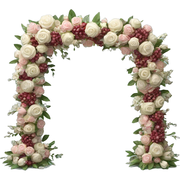 Wedding floral arch made with cherry emoji