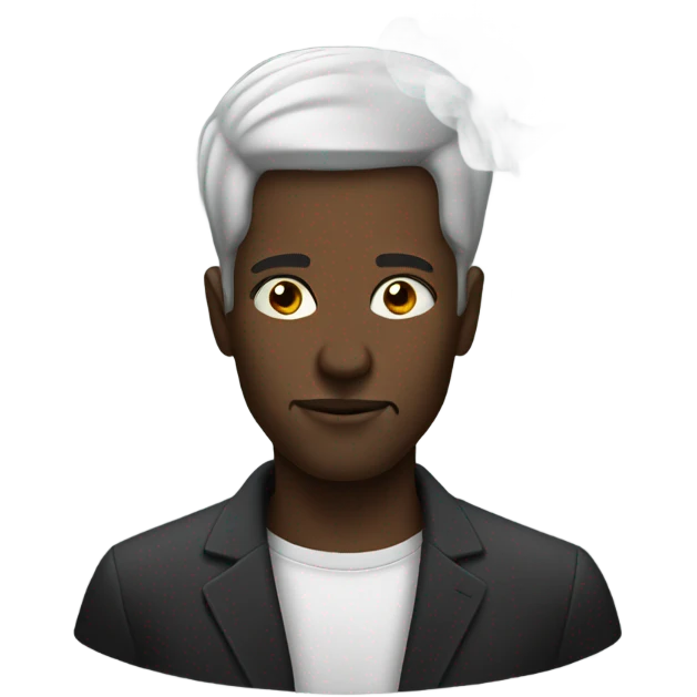 Black man with smoke emoji