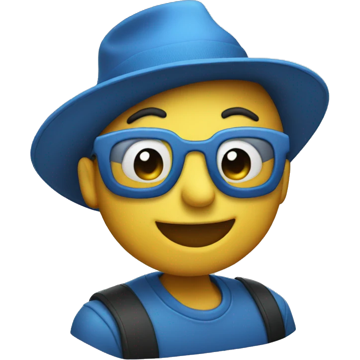 Smiley with a blue hat emoji