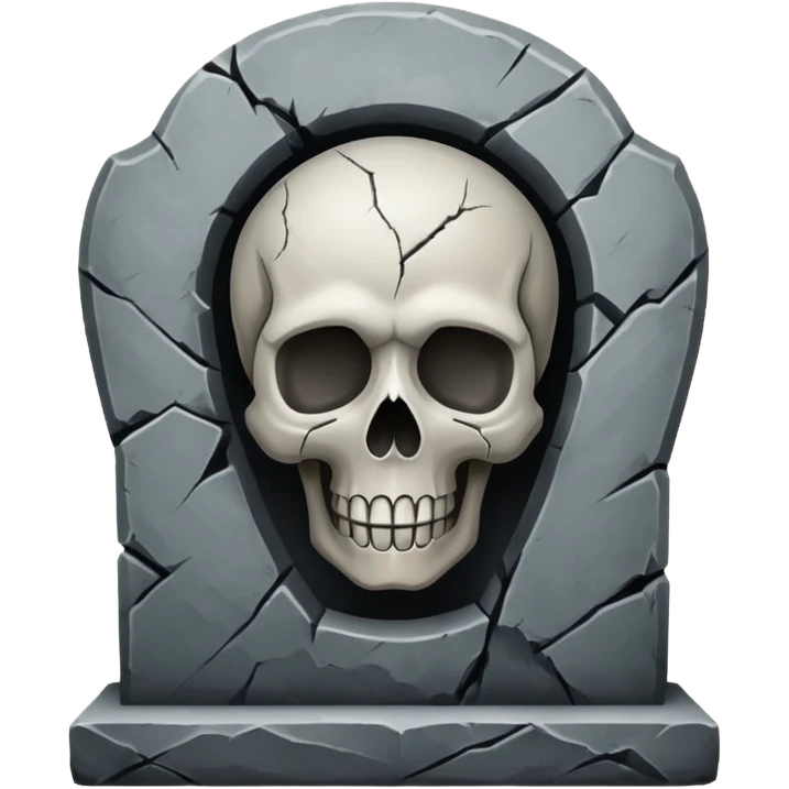 tombstone with a skull emoji