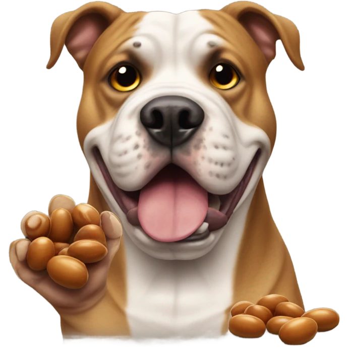 xl bully dog holding a bean  emoji