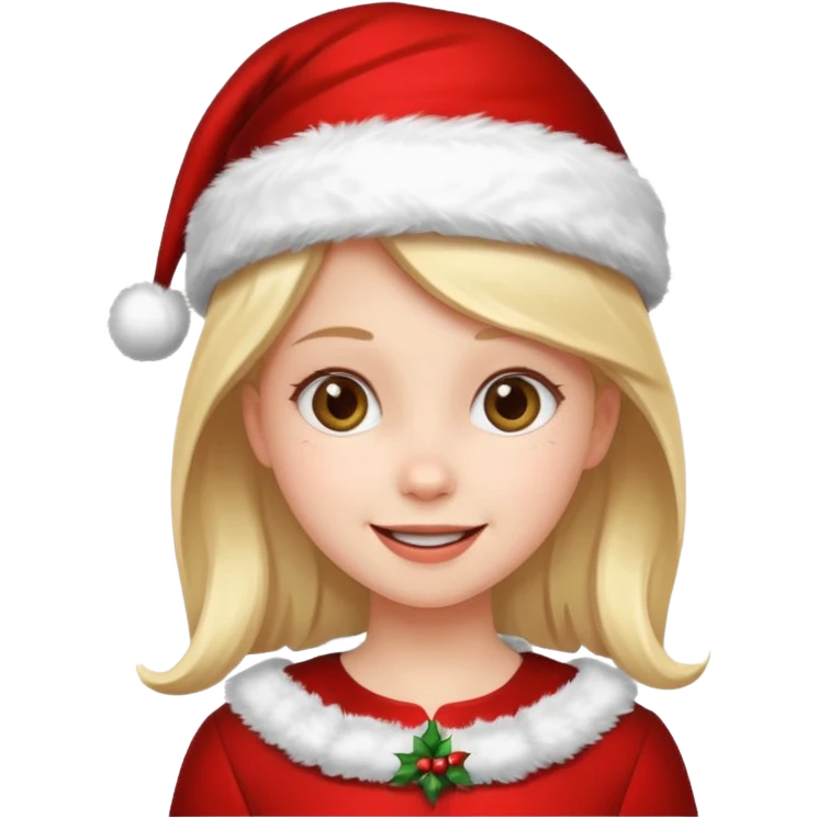 menina trajes natalinos e um olhar feliz emoji