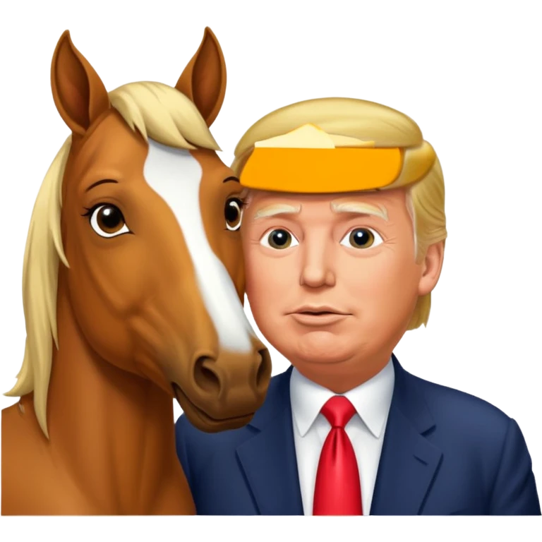 Donald trump kissing a horse named bubba emoji