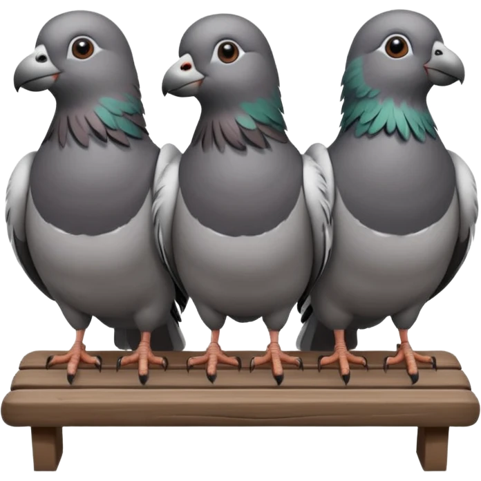 Pigeons on a bench emoji