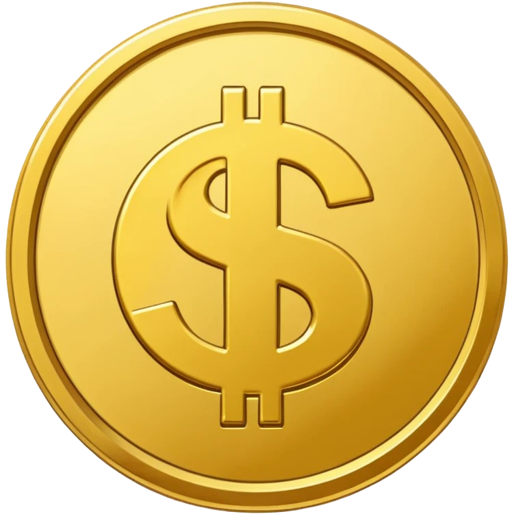 Gold coin with dollar sign emoji emoji