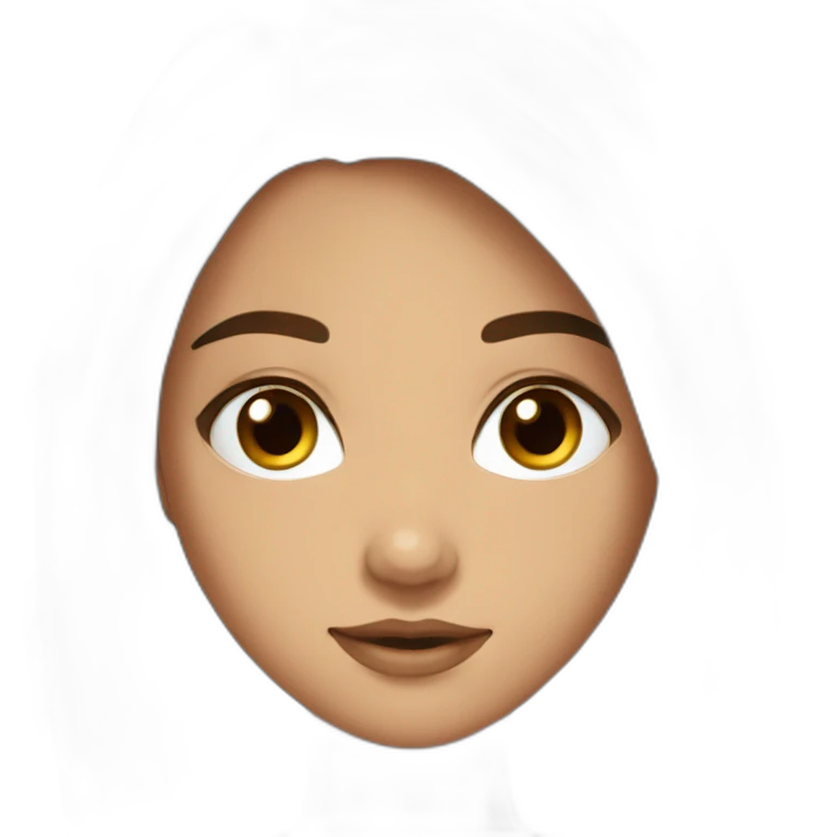 Fille cheveux long brune yeux marron emoji