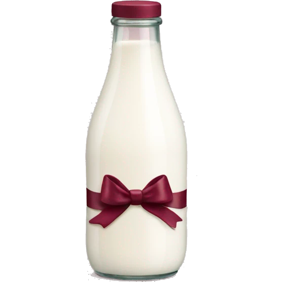 aesthetic milk bottle with burgundy bow emoji