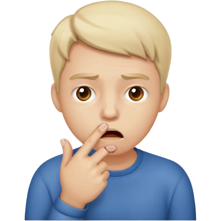 Emoji mordiéndose el dedo emoji