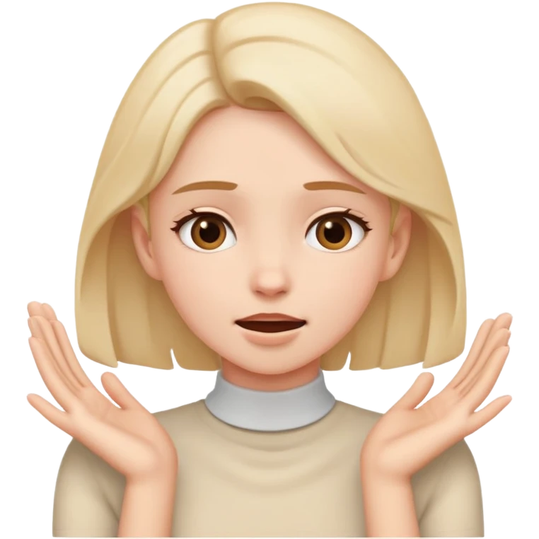 Girl with hands around her throat shaking  emoji