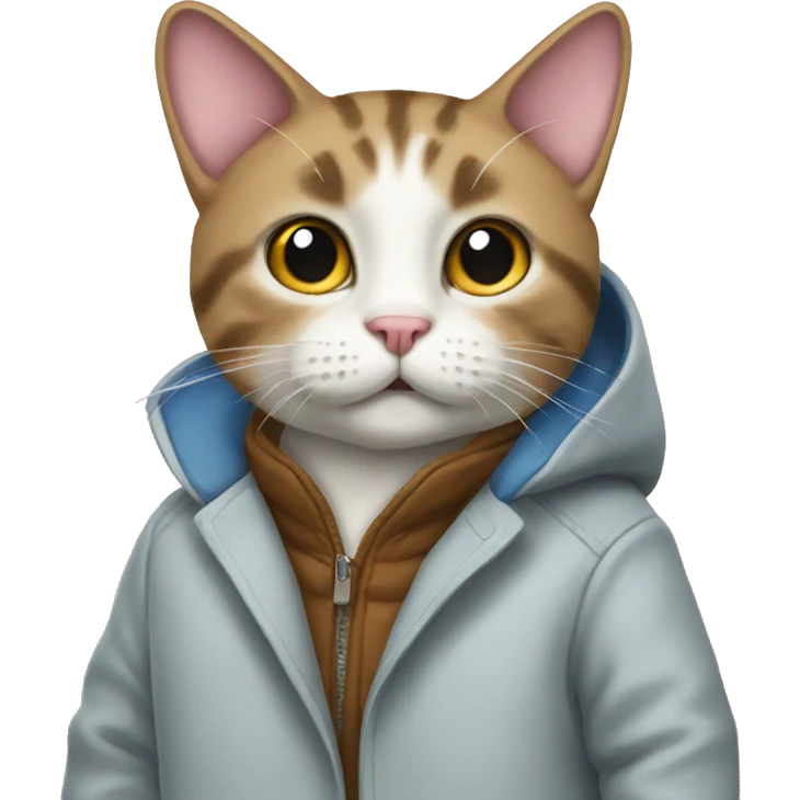 Cat wearing a coat emoji