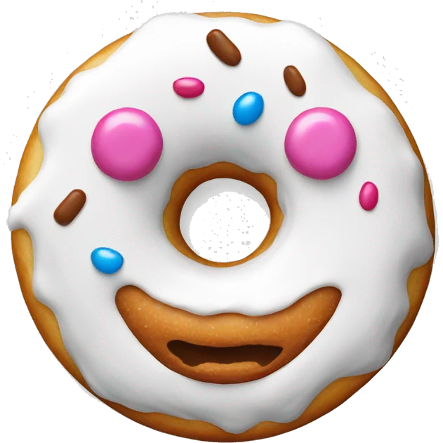 Donut in white glaze emoji