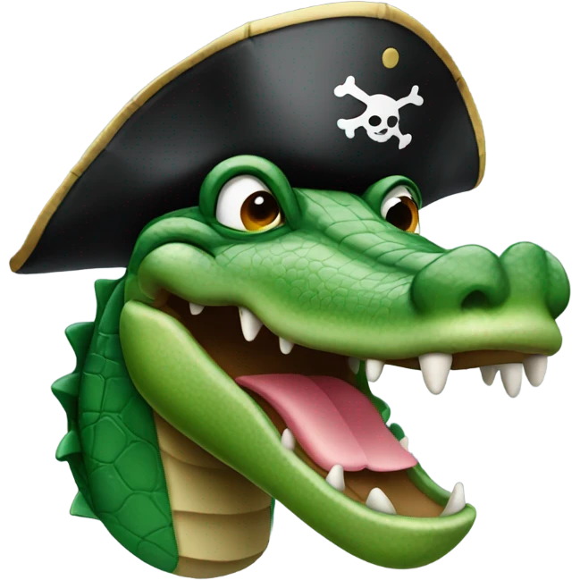 Alligator with a pirate hat emoji
