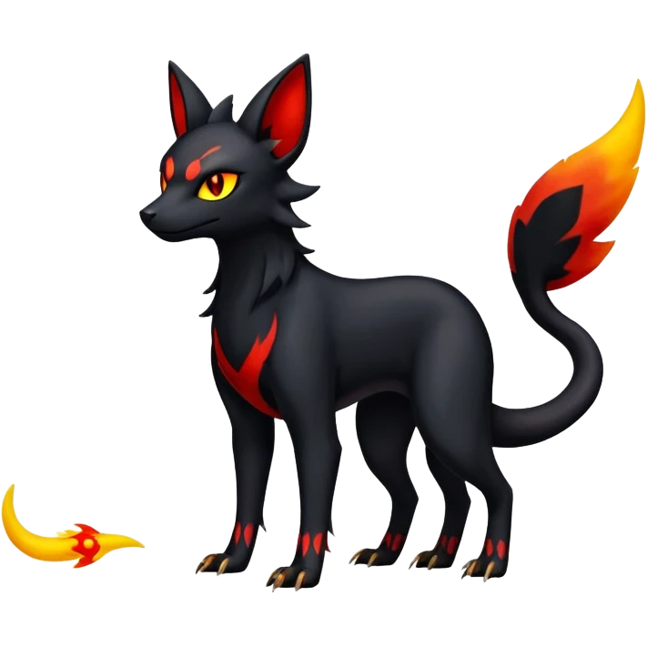 Salandit-Umbreon-Litten-Houndoom-Hybrid (Full body) emoji