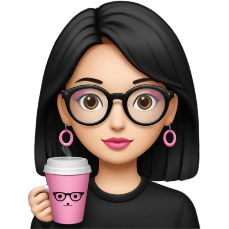 Necesito un logo de un emprendimiento que se llama pitu print dónde se trata de impresiones y cosas de papelería de una chica pelo negro con lentes rosados y una perrita café y otra perrita negro claro emoji