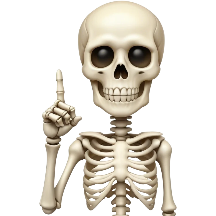 Skeleton finger point up emoji