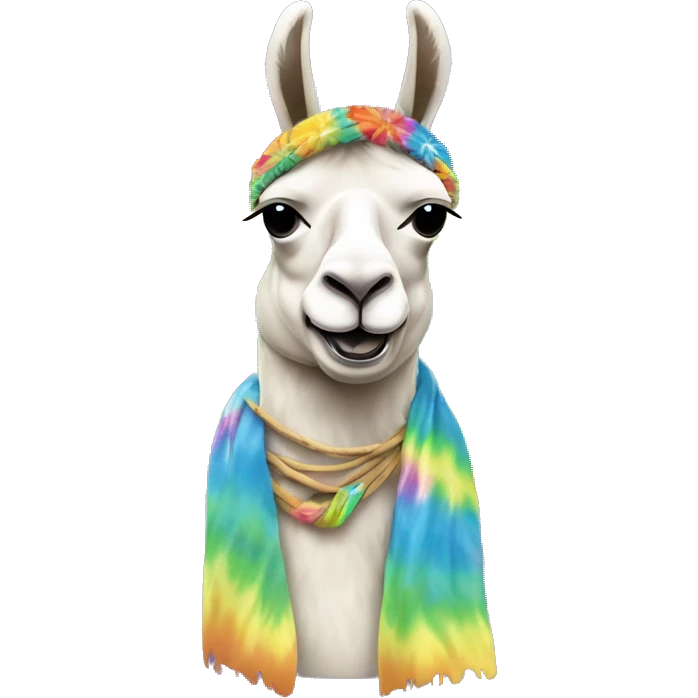 tie die hippie lama peace sign emoji