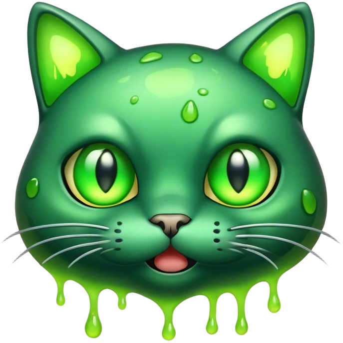 Toxic cartoon cat emoji