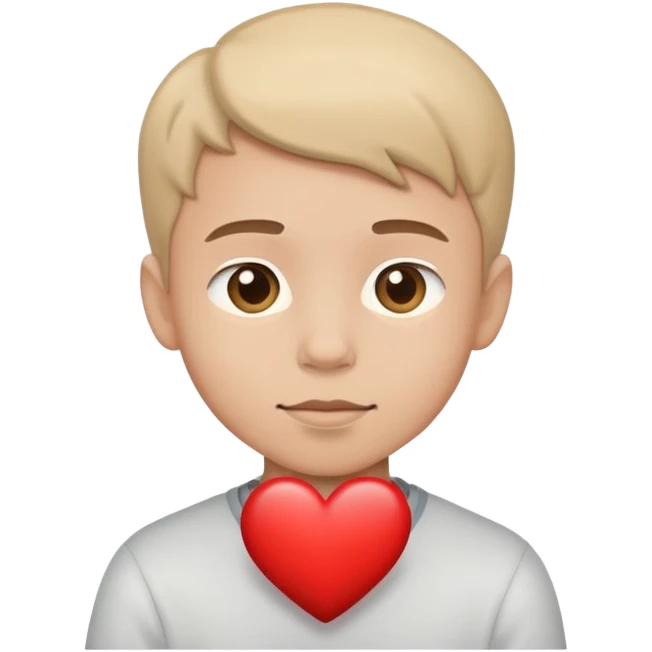 Big heart towards a boy emoji