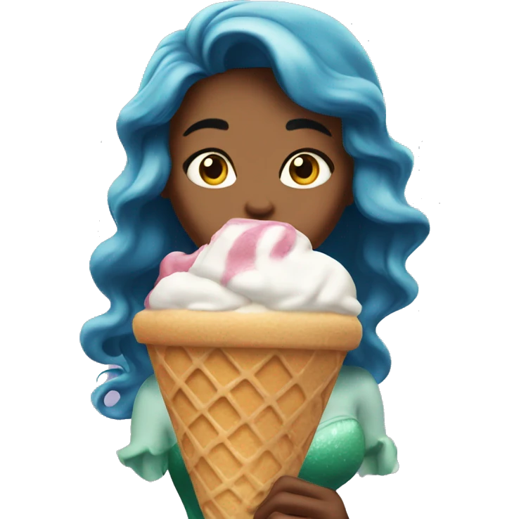 Ariel eating ice cream emoji