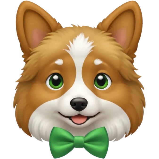 dog with a green bow tie emoji