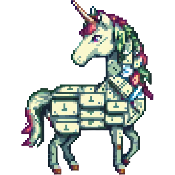 единорог из долларовых купюр, no background emoji